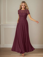 Cabernet A-Line Boatneck Sequins Chiffon Mother of the Bride Dress