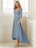 Dusty Blue Sheath Sweetheart Sequins Mother of the Bride Dress