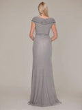 Ruched V-Neck Chiffon Mother Of The Bride Dress with Ruffle
