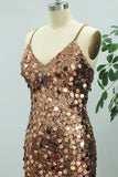 Golden Sparkly Mermaid Sequin Prom Dress With Slit