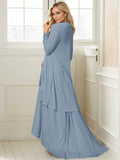 Dusty Blue Sheath Sweetheart Sequins Mother of the Bride Dress