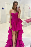 Black A-Line Corset Sweetheart High Low Homecoming Dress To Impress