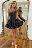 A Line Strapless Red Corset Short Homecoming Dress To Impress