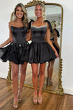 Sparkly Blue A Line Beaded Short Corset Homecoming Dress with Bows