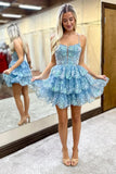 Sparkly A Line Pink Corset Short Homecoming Dress To Impress