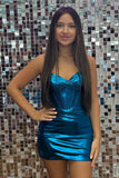 Sweetheart Rose Golden Corset Tight Metallic Short Homecoming Dress