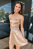 Sparkly Black A-Line Short Beaded Homecoming Dress with Bows