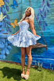 Pink Corset Strapless A Line Short Homecoming Dress To Impress