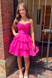 Green Floral Tiered Ruffled A Line Homecoming Dress To Impress