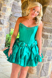 A Line Strapless Red Corset Short Homecoming Dress To Impress