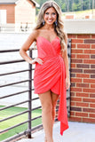 Orange Sweetheart Ruched Tight Short Homecoming Dress To Impress