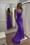 Orange Mermaid Spaghetti Strap Lace Up Back Long Prom Dress