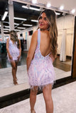 Sparkly Blue Sequined Tight Short Homecoming Dress To Impress