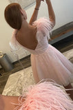 Sparkly Pink V-Neck A-Line Short Homecoming Dress To Impress