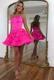 Sparkly Blue A Line Beaded Short Corset Homecoming Dress with Bows