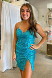Sparkly Lilac Sequined Tight Short Homecoming Dress To Impress