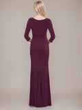 V-Neck Floor-Length Jersey Mother Of The Bride Dress With Ruffle